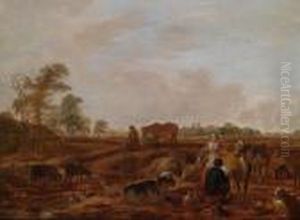 Paesaggio Con Pastori E Animali Al Pascolo by Cornelis Saftleven