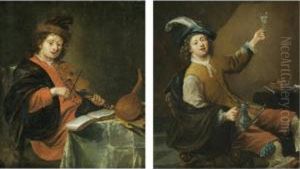 An Allegory Of Taste; An Allegory Of Music by Cornelis Saftleven