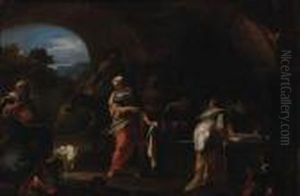 Washerwomen In A Laundry by Giovanni Camillo Sagrestani