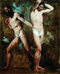 Two Standing Male Nudes by William Etty