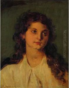 Portrait De Femme Aux Cheveux Longs