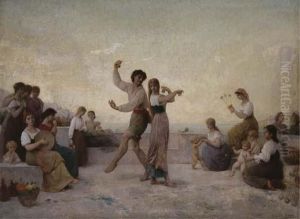 Dancing On The Terrace by Edouard Alexandre Sain