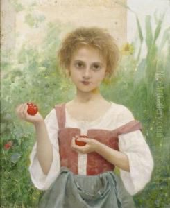 Italienisches Madchen Mit Tomaten.