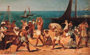 Lo Spanditoio Del Grano Di Amalfi by Edouard Alexandre Sain