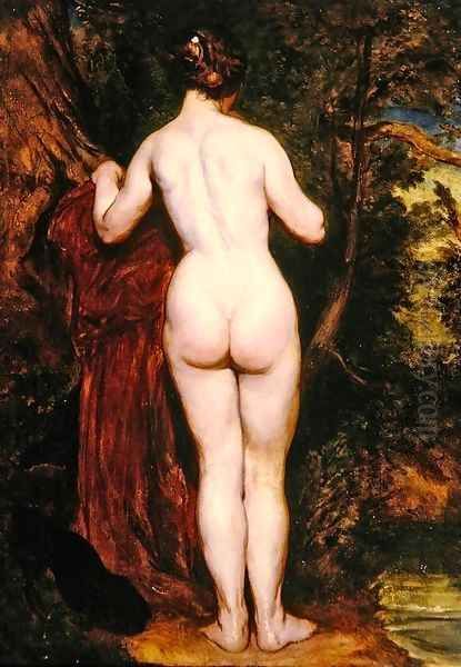 Standing Female Nude by a Stream - view 1