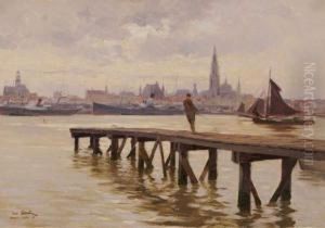 Vue De La Ville D'anvers,1892 by Henri Saintin