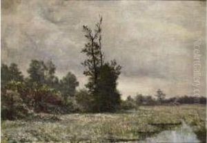 Paysage Bord De Riviere by Henri Saintin