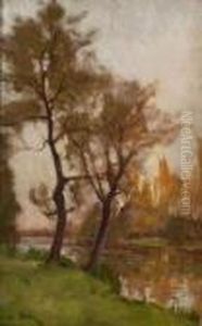 Flusslandschaft. Flusslandschaft.