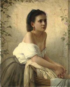 La Jeune Blanchisseuse by Jules Emile Saintin