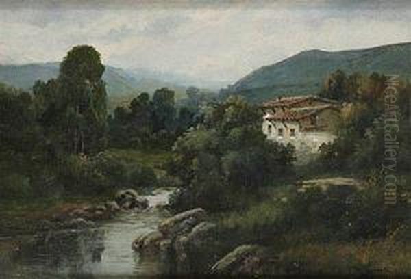 Paisaje Con Rio Y Casa - view 1