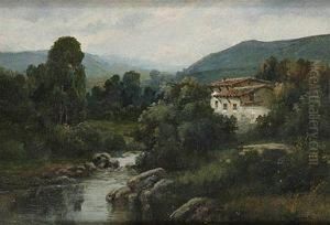 Paisaje Con Rio Y Casa Paisaje Con Rio Y Casa