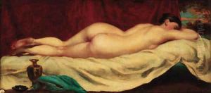 A reclining female nude by William Etty