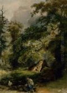 Waldlandschaft Im Gebirge by Friedrich Salathe