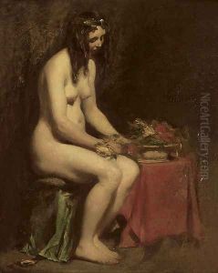 A seated female nude