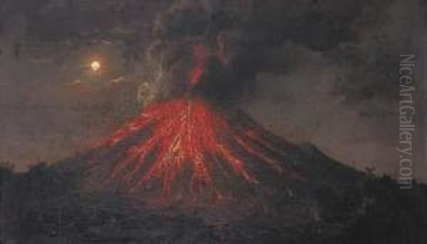 The Eruption Of Mt. Merapi At Night, Java - view 1