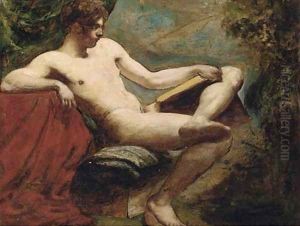 Study of a nude youth reading a book by William Etty
