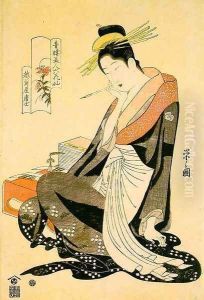 Echizenya Morokoshi, from the series "Six Beauties from the Pleasure Quarter" 1794-95 by Chobunsai Eishi