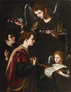 Incoronazione Dei Santi Cecilia E Valeriano by Tommaso Salini (Mao)