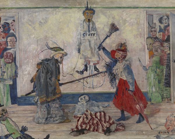 Two Skeletons fighting over a Dead Man, 1891 - view 1