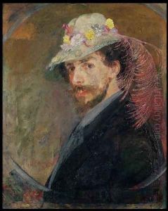 Self Portrait in a Hat with Flowers, 1883