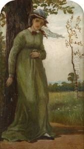 Parklandschaft Mit Junger Dame. by John Cuthbert Salmon