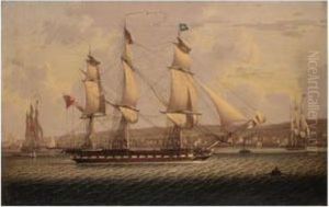 A Man-of-war Of The Red Squadron by Robert Salmon