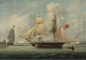 A Brig Entering Liverpool by Robert Salmon