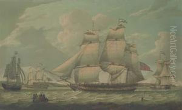 A Ship In Three Positions In The Mersey Estuary - view 1