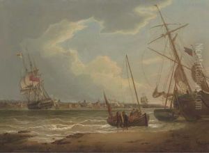 The Ship Liverpool In The Mersey, Seen From The Wallasey Foreshore,1810