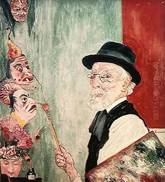 Self Portrait with Masks. 1936 by James Ensor