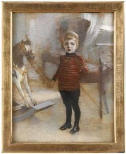 Pojke Med Gunghast by Hugo Salmson