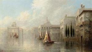 Boats On A Venetian Canal by James Salt