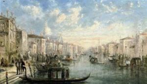 Gondolas On The Grand Canal, Venice