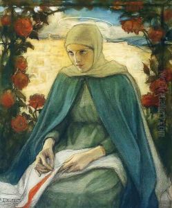 The Virgin Mary in the Rose Garden by Albert Edelfelt