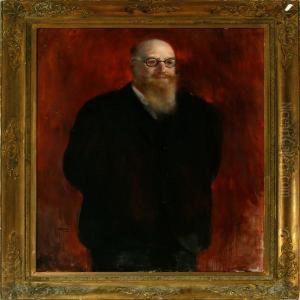 Portrait Of The Former Danish Pm Thorvald Stauning. Signed Saltoft