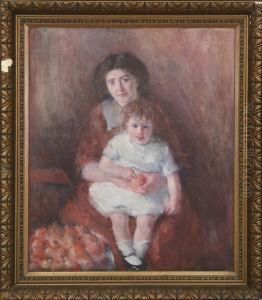 Portrait Of Mother And Child by Edvard Anders Saltoft