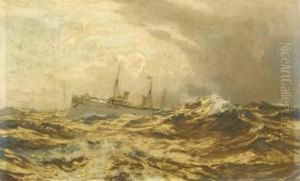 Sm Yacht Hohenzollern Auf Hoher See by Carl Saltzmann