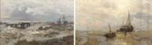 Im Wattenmeer; Einfahrt In Den Hafen Von Colberg by Carl Saltzmann