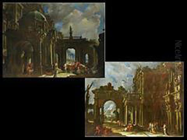 Der Von Einem Geflugeltem Drachen Gezogene Wagen Der Medea Vor Architektur - view 1