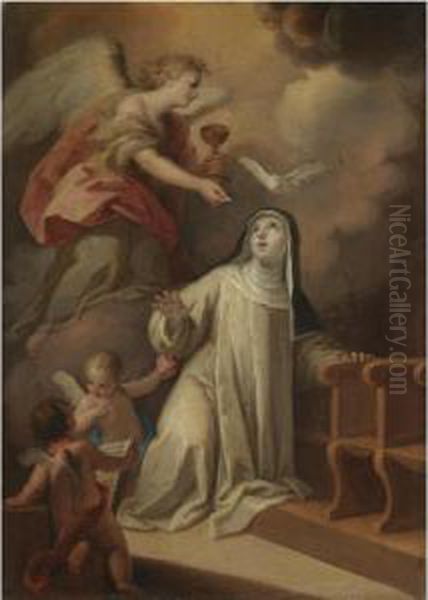 Saint Teresa Of Avila Receiving Holy Communion From An Angel - view 1