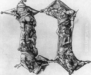 Letter N from the Fantastic Alphabet 1465 by Master E. S.