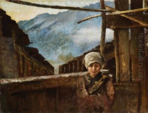 Fanciulla In Casolare Di Montagna by Antonio Salvetti