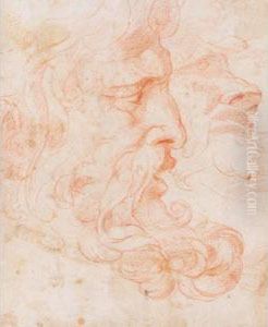 Two Studies Of Bearded Heads