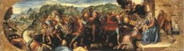 The Adoration Of The Magi, The Corners With Contemporary Cartapesta Decoration - view 1