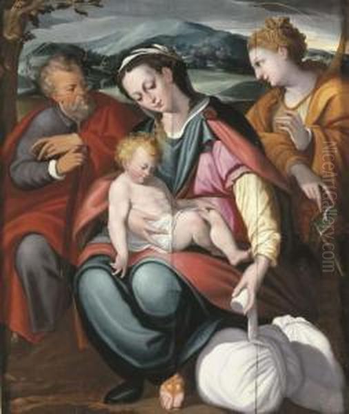 The Holy Family With Saint Catherine In A Landscape - view 1