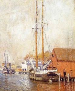 Along the Waterfront, Maine by John Joseph Enneking
