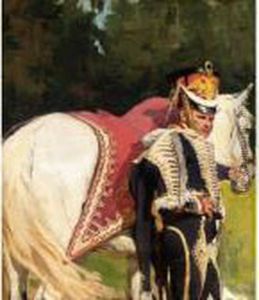 Officer Of The Life Guards Hussar Regiment by Nikolai Semenovich Samokish