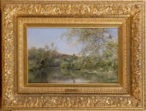 Landscape With Man Fishing by Emilio Sanchez-Perrier
