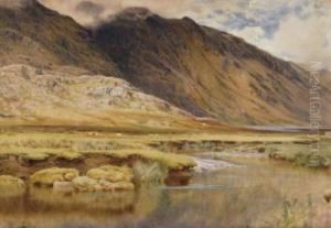 Sheep In The Vast Highmoor
Valley . Signed And Dated Lower Left: E. Sanchez Perrier Ronda 86 by Emilio Sanchez-Perrier