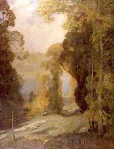Lake Bourget from Mont Revard by Sir Alfred East